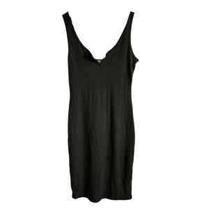 Love J Ribbed Tank Dress Bodycon Sleeveless Casual Olive Green Size L‎